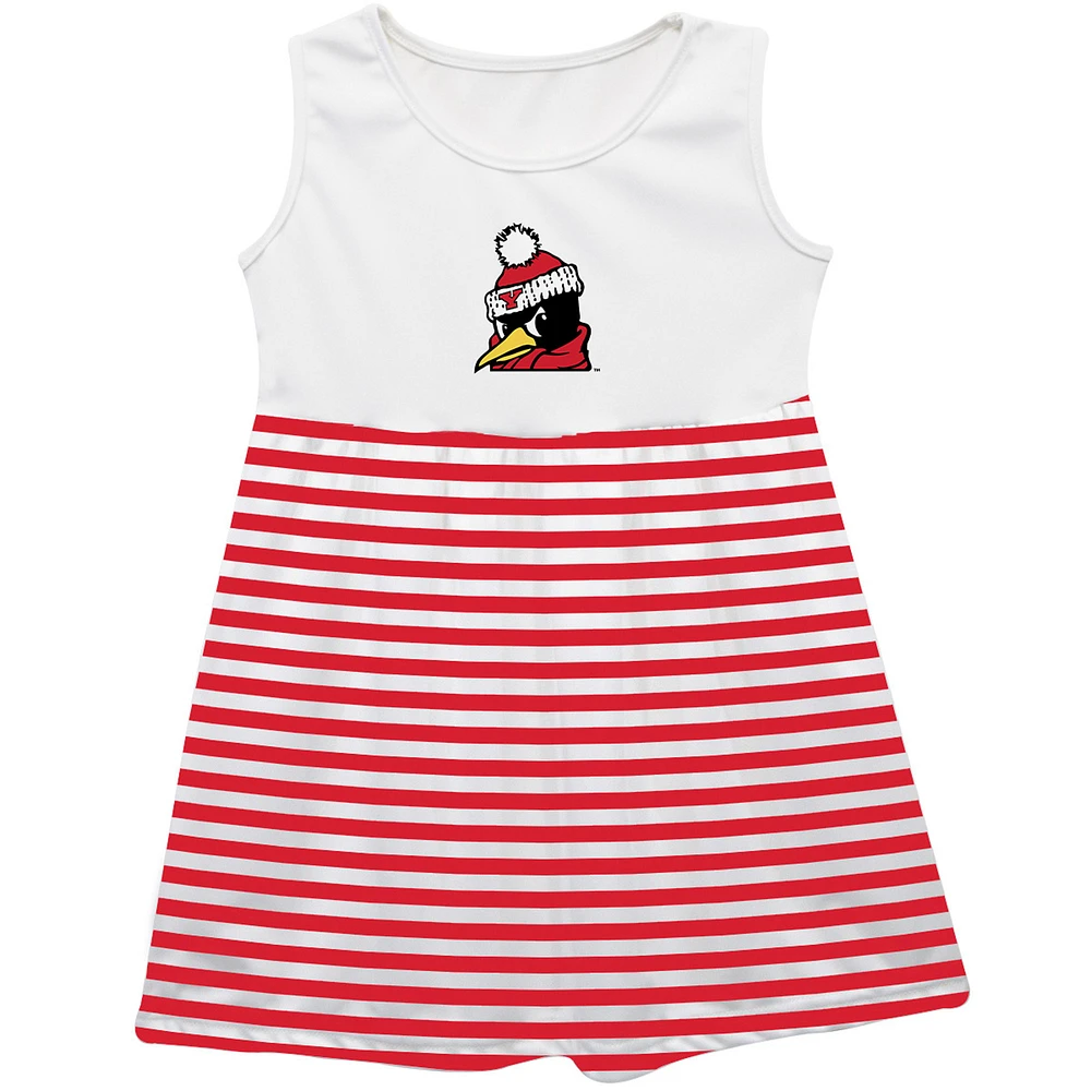 Girls Infant Vive La Fete Red Youngstown State Penguins Striped Tank Top Dress