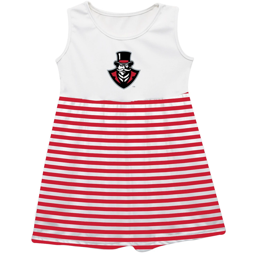 Girls Toddler Vive La Fete Red Austin Peay State Governors Striped Tank Top Dress