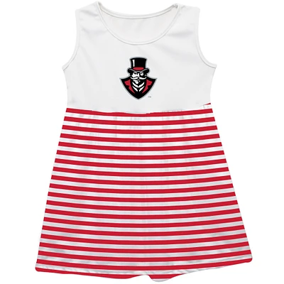 Girls Toddler Vive La Fete Red Austin Peay State Governors Striped Tank Top Dress
