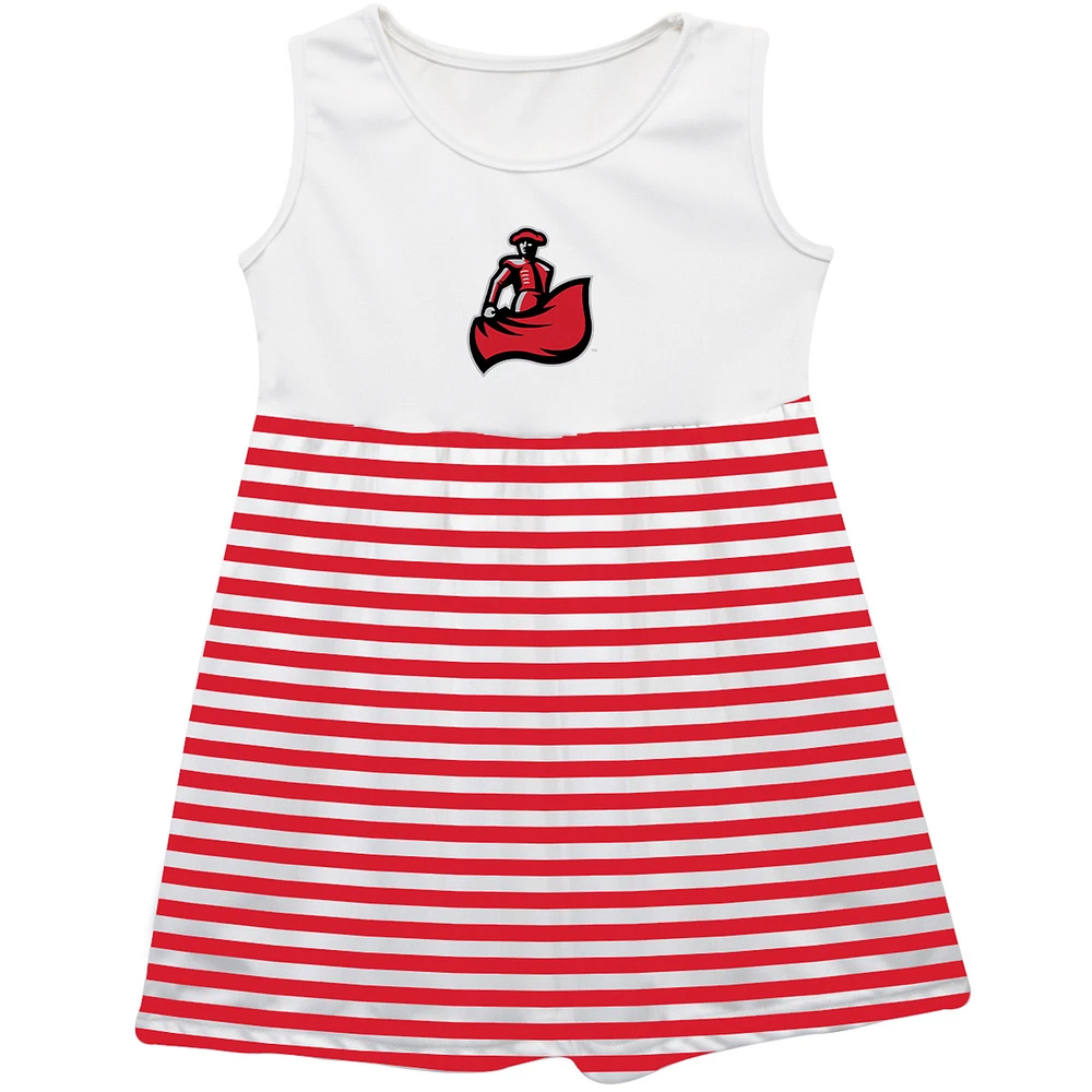 Girls Toddler Vive La Fete Red Cal State Northridge Matadors Striped Tank Top Dress