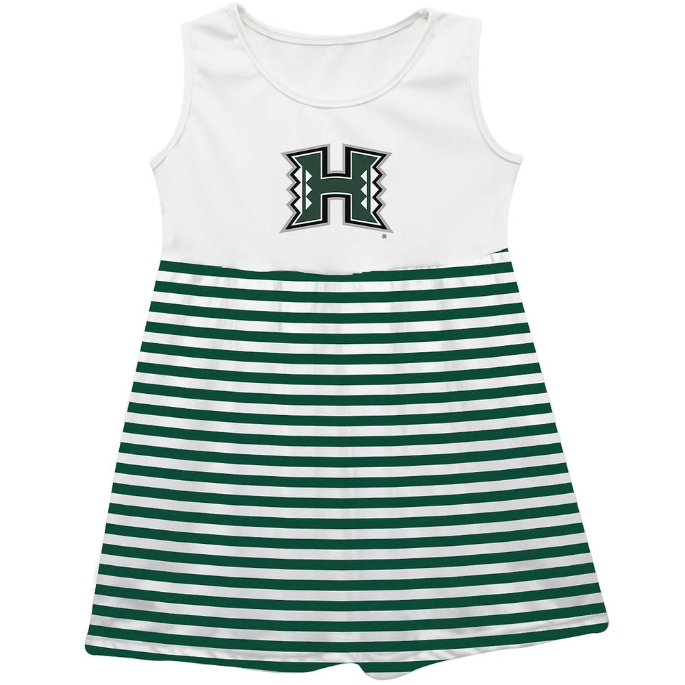 Girls Toddler Vive La Fete Green Hawaii Rainbow Warriors Striped Tank Top Dress
