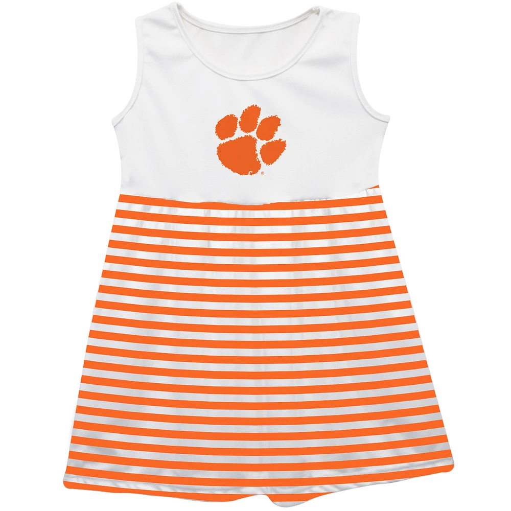 Girls Toddler Vive La Fete Orange Clemson Tigers Striped Tank Top Dress