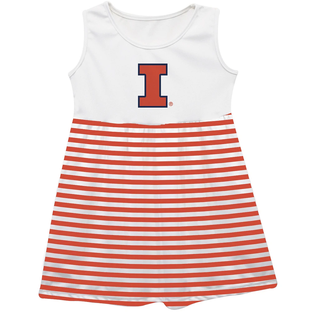 Girls Toddler Vive La Fete Orange Illinois Fighting Illini Striped Tank Top Dress