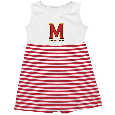 Girls Toddler Vive La Fete  Red Maryland Terrapins Striped Tank Top Dress