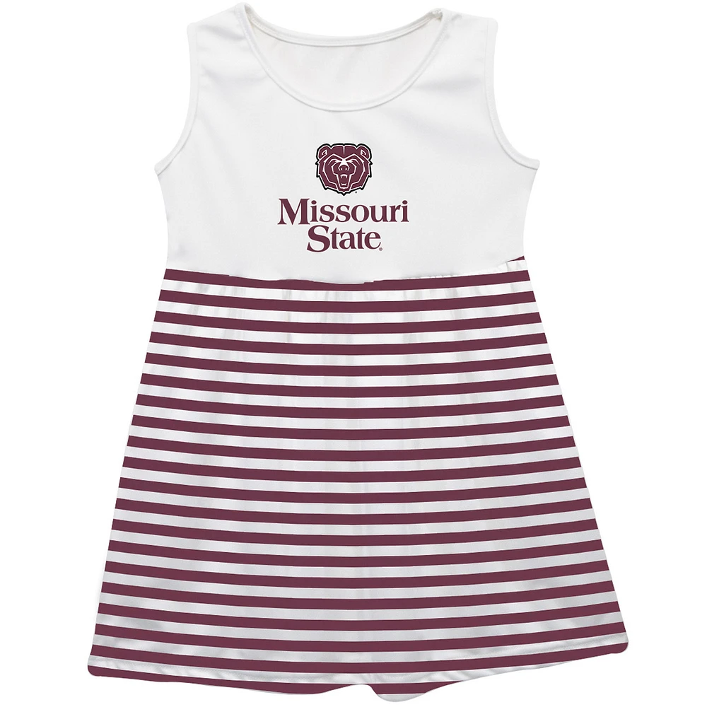 Girls Toddler Vive La Fete Maroon Missouri State University Bears Striped Tank Top Dress