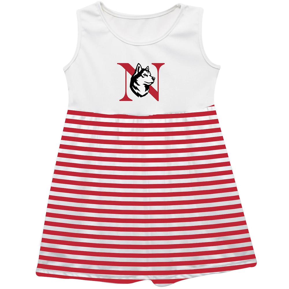 Girls Toddler Vive La Fete Red Northeastern Huskies Striped Tank Top Dress