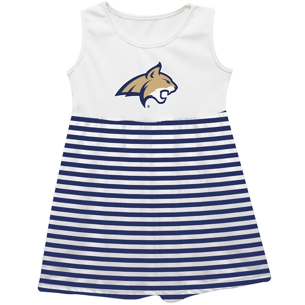 Girls Toddler Vive La Fete Navy Montana State Bobcats Striped Tank Top Dress