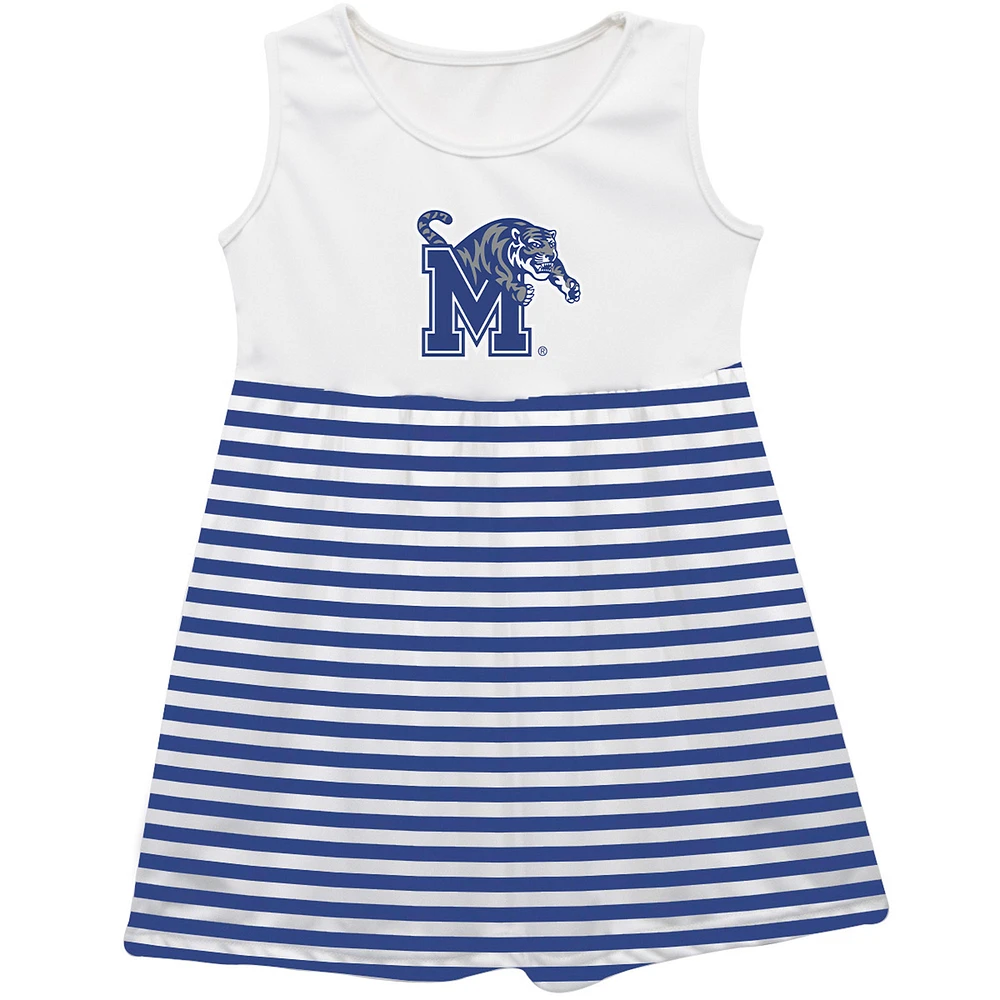 Girls Toddler Vive La Fete Royal Memphis Tigers Striped Tank Top Dress