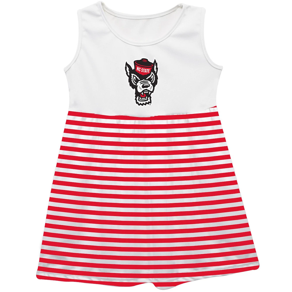 Girls Toddler Vive La Fete Red NC State Wolfpack Striped Tank Top Dress