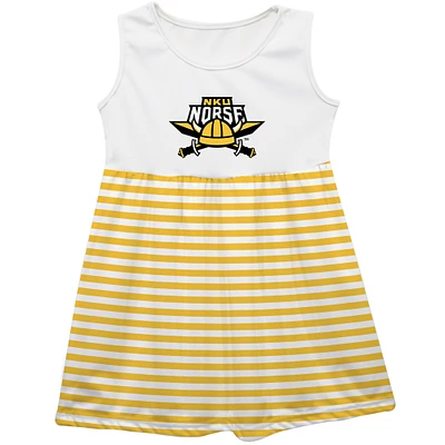Girls Toddler Vive La Fete Gold Northern Kentucky University Norse Striped Tank Top Dress