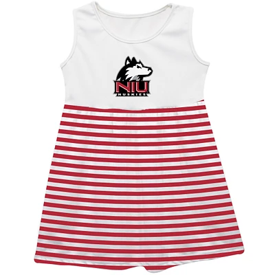 Girls Toddler Vive La Fete  Red Northern Illinois Huskies Striped Tank Top Dress