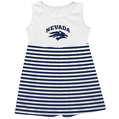Girls Toddler Vive La Fete Navy Nevada Wolf Pack Striped Tank Top Dress