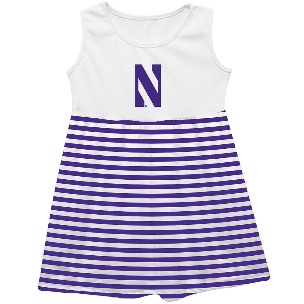 Girls Toddler Vive La Fete Purple Northwestern Wildcats Striped Tank Top Dress