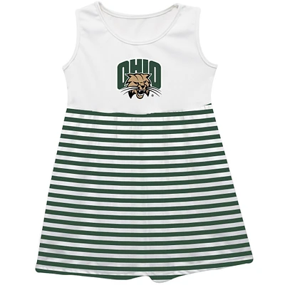 Girls Toddler Vive La Fete  Green Ohio Bobcats Striped Tank Top Dress