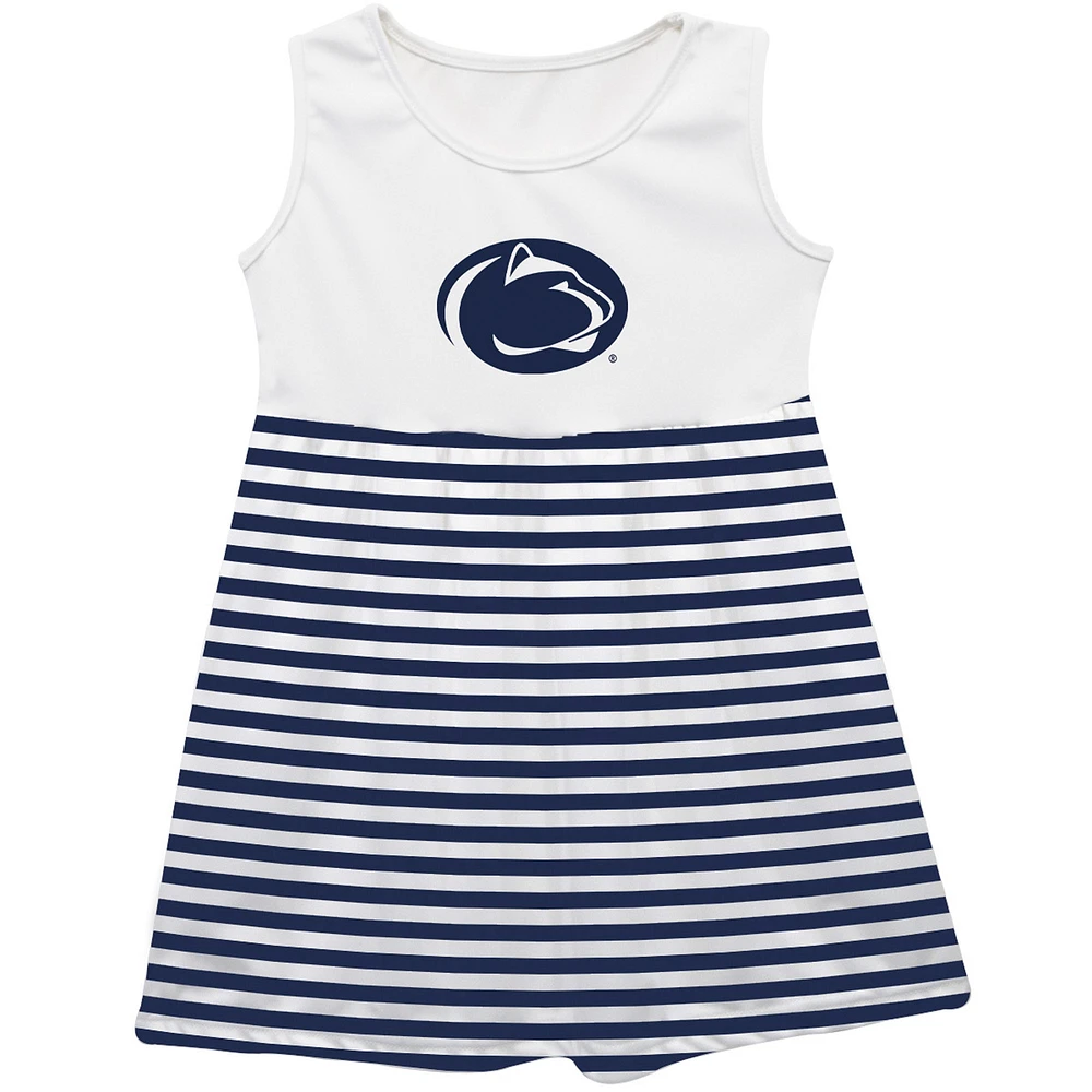 Girls Toddler Vive La Fete Navy Penn State Nittany Lions Striped Tank Top Dress