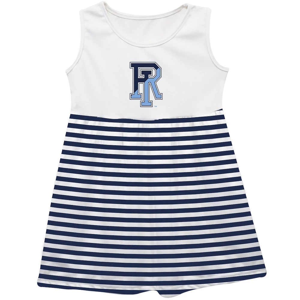 Girls Toddler Vive La Fete Navy Rhode Island Rams Striped Tank Top Dress