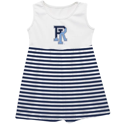 Girls Toddler Vive La Fete Navy Rhode Island Rams Striped Tank Top Dress
