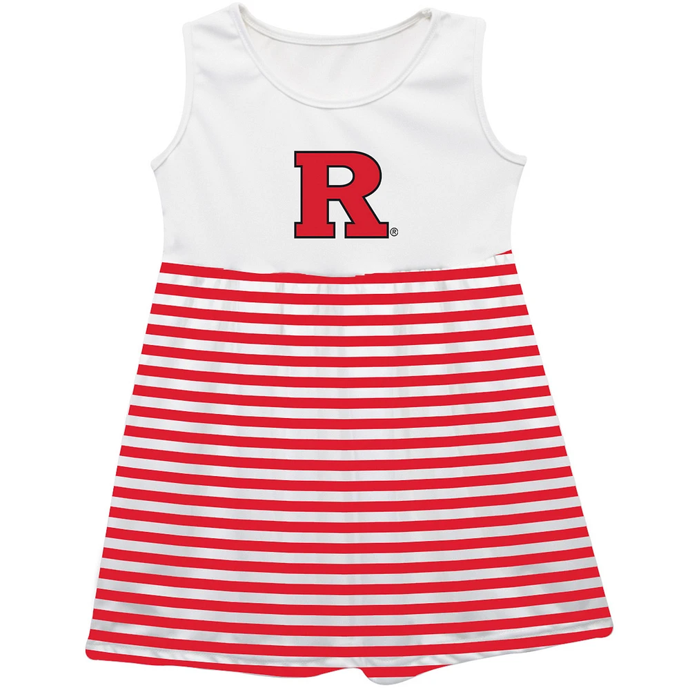 Girls Toddler Vive La Fete Scarlet Rutgers Knights Striped Tank Top Dress