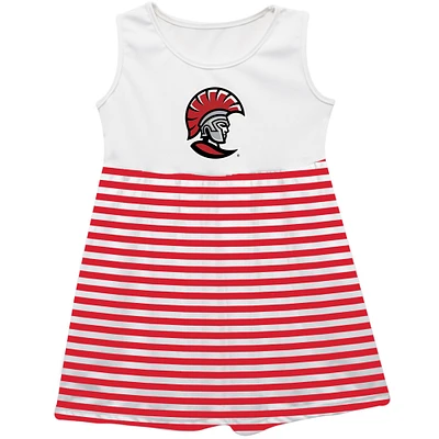 Girls Toddler Vive La Fete Red Tampa Spartans Striped Tank Top Dress