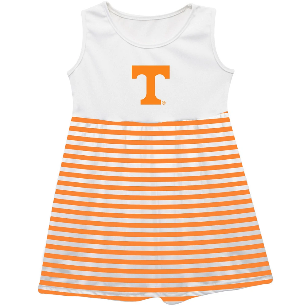 Girls Toddler Vive La Fete Orange Tennessee Volunteers Striped Tank Top Dress