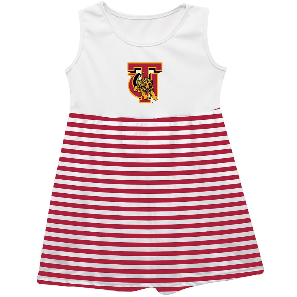 Girls Toddler Vive La Fete Crimson Tuskegee Golden Tigers Striped Tank Top Dress