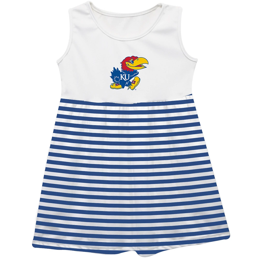Girls Toddler Vive La Fete Royal Kansas Jayhawks Striped Tank Top Dress