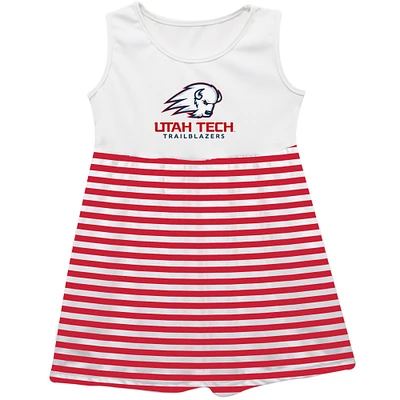 Girls Toddler Vive La Fete  Red Utah Tech Trailblazers Striped Tank Top Dress