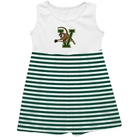 Girls Toddler Vive La Fete  Green Vermont Catamounts Striped Tank Top Dress