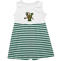 Girls Toddler Vive La Fete  Green Vermont Catamounts Striped Tank Top Dress