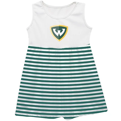 Girls Toddler Vive La Fete  Green Wayne State Warriors Striped Tank Top Dress