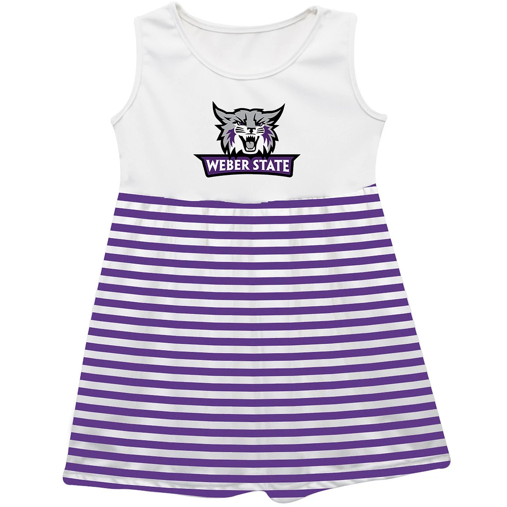Girls Toddler Vive La Fete Purple Weber State Wildcats Striped Tank Top Dress