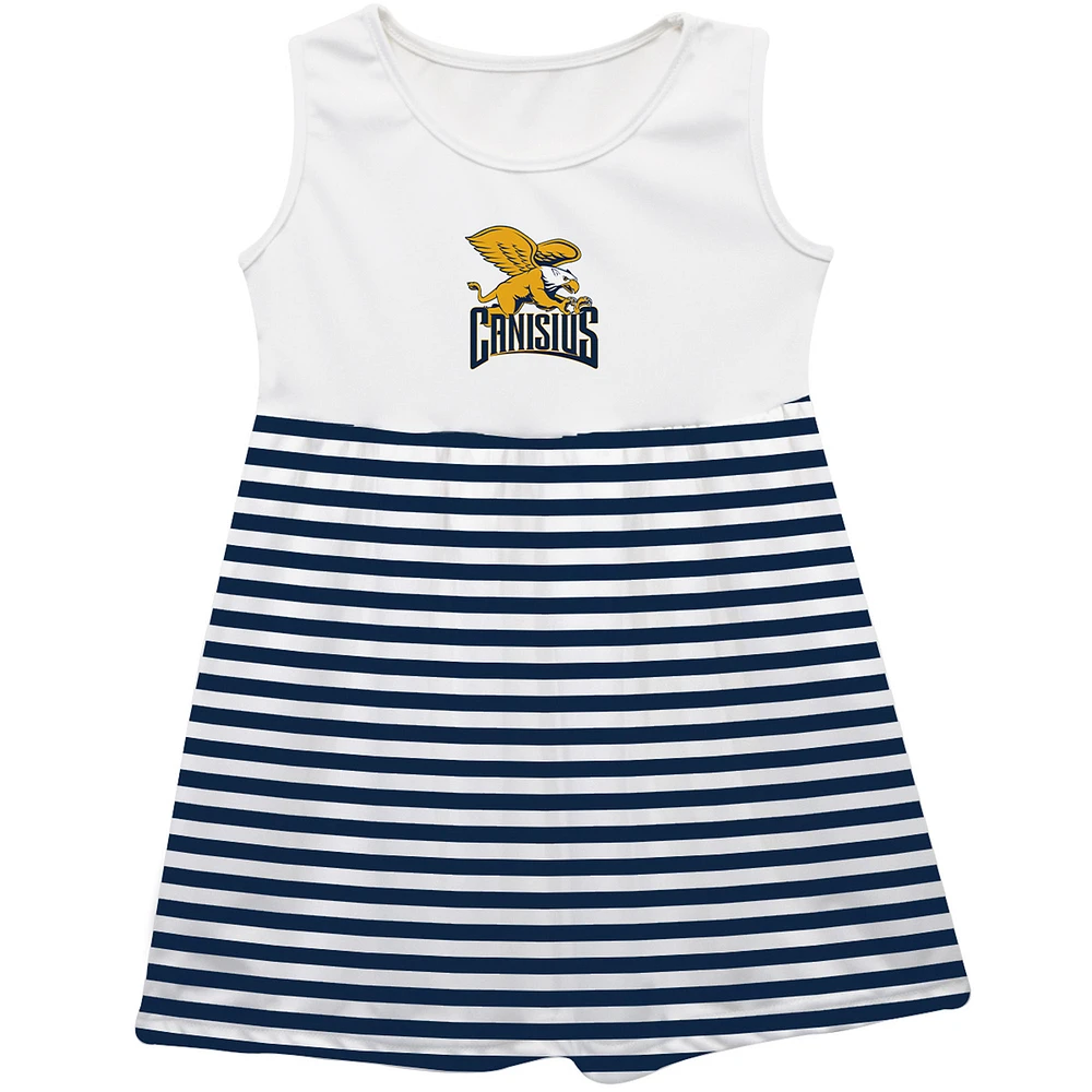 Girls Youth Vive La Fete Blue Canisius College Golden Griffins Striped Tank Top Dress