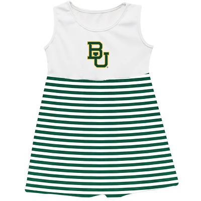 Girls Youth Vive La Fete  Green Baylor Bears Striped Tank Top Dress
