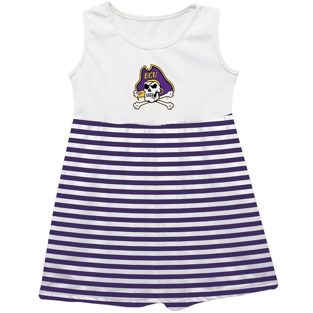 Girls Youth Vive La Fete Purple ECU Pirates Striped Tank Top Dress