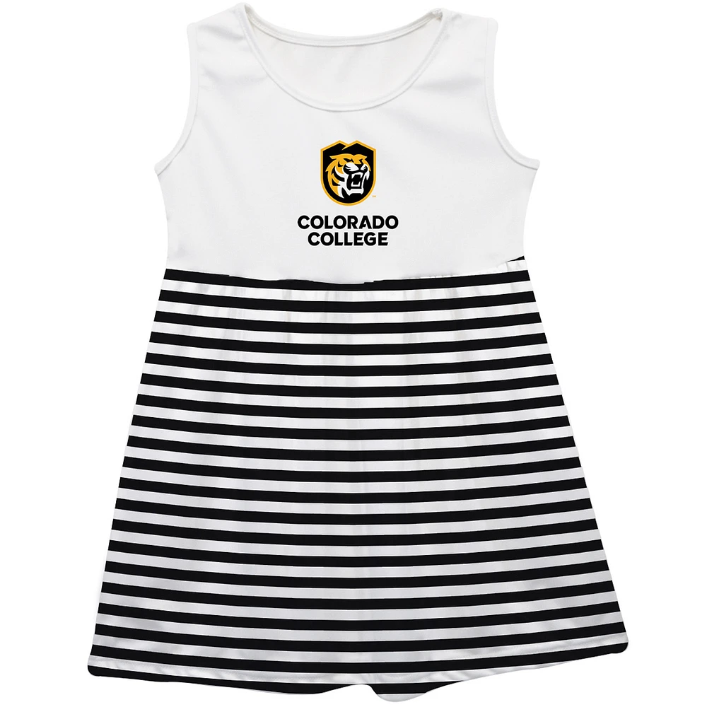 Girls Youth Vive La Fete Black Colorado College Tigers Striped Tank Top Dress