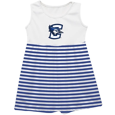 Girls Youth Vive La Fete  Blue Creighton Bluejays Striped Tank Top Dress