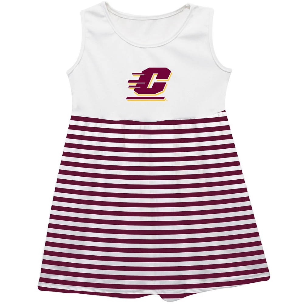 Girls Youth Vive La Fete Maroon Central Michigan Chippewas Striped Tank Top Dress
