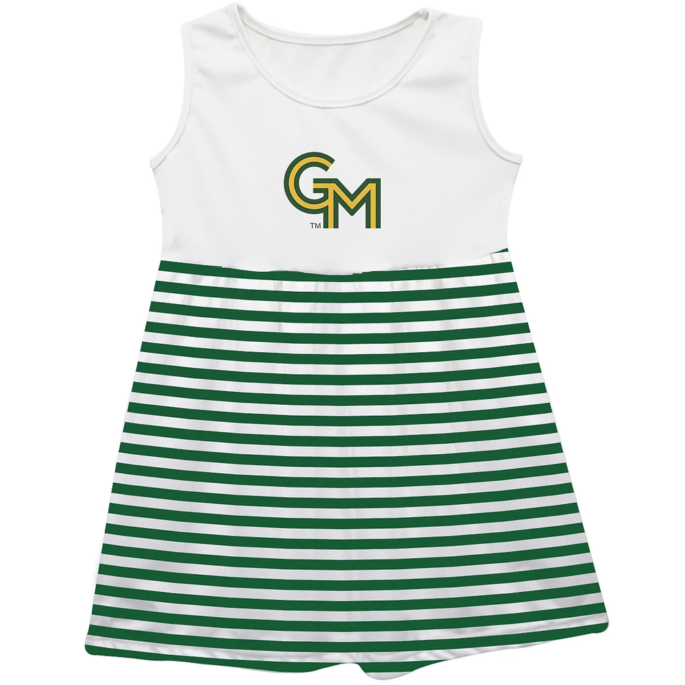 Girls Youth Vive La Fete Green George Mason Patriots Striped Tank Top Dress