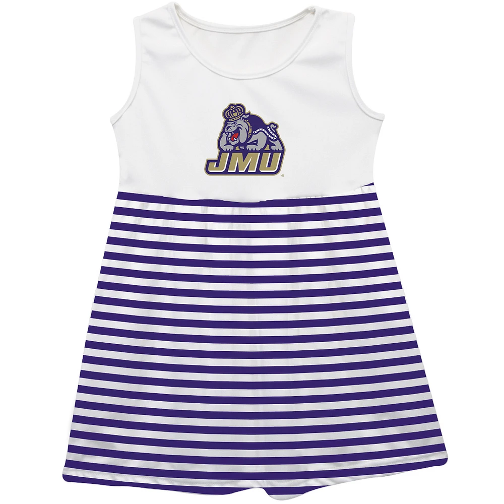 Girls Youth Vive La Fete Purple James Madison Dukes Striped Tank Top Dress