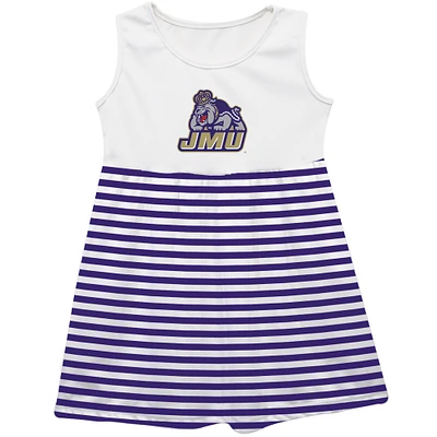 Girls Youth Vive La Fete Purple James Madison Dukes Striped Tank Top Dress