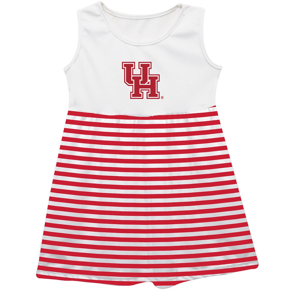 Girls Youth Vive La Fete Red Houston Cougars Striped Tank Top Dress