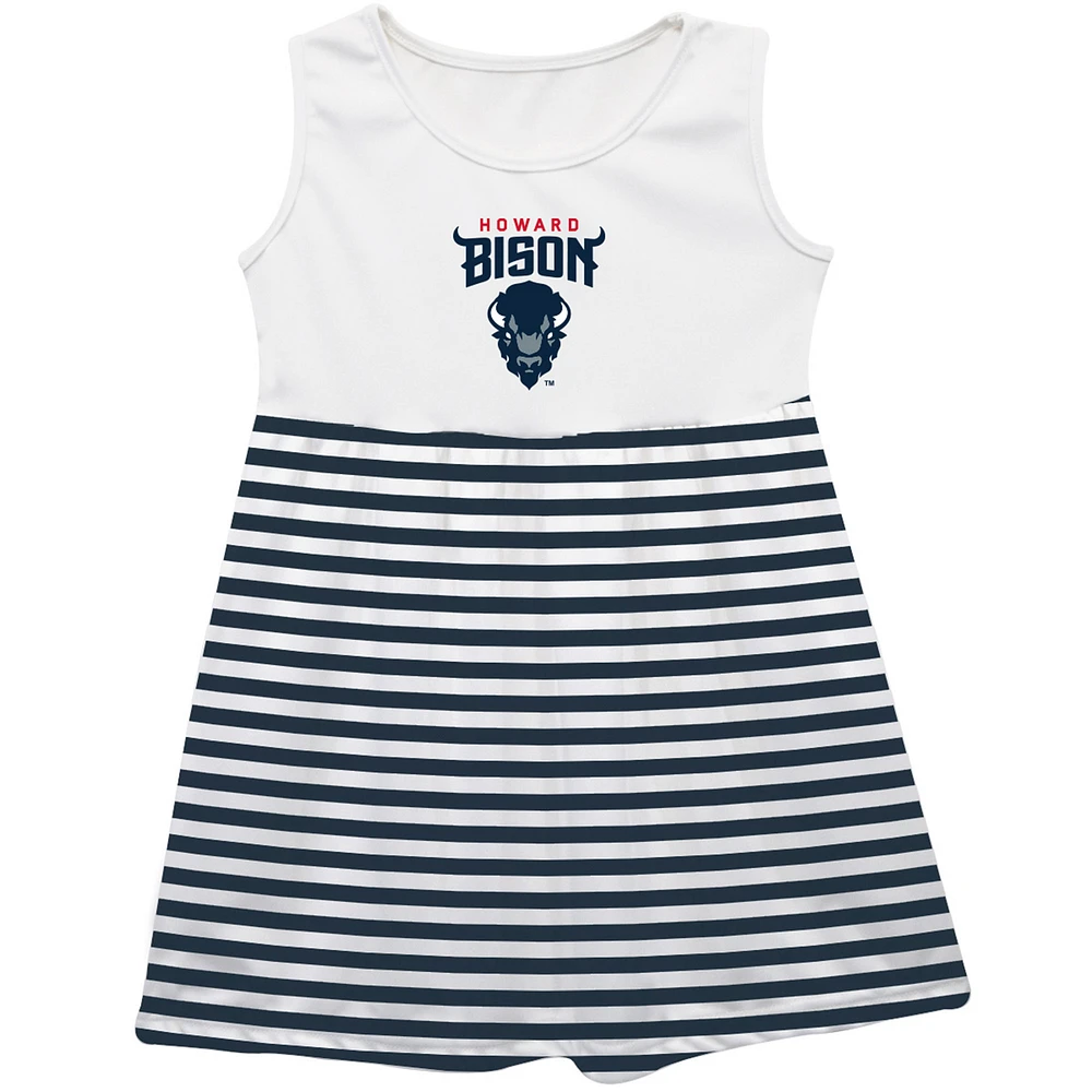 Girls Youth Vive La Fete Navy Howard Bison Striped Tank Top Dress