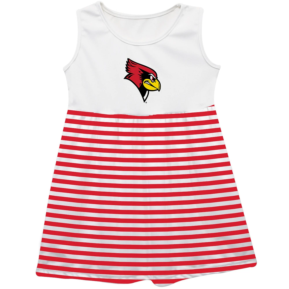 Girls Youth Vive La Fete Red Illinois State Redbirds Striped Tank Top Dress