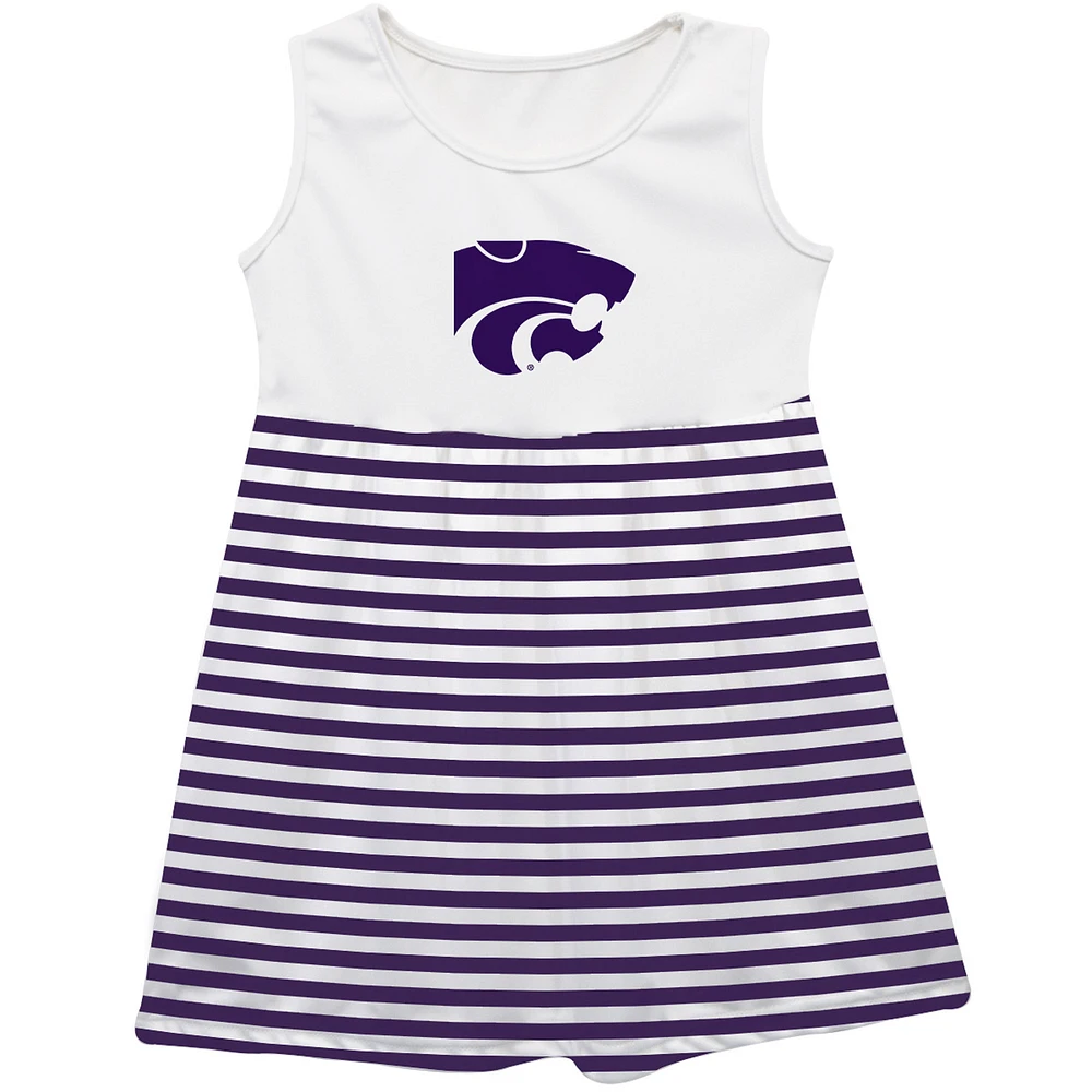 Girls Youth Vive La Fete Purple Kansas State Wildcats Striped Tank Top Dress