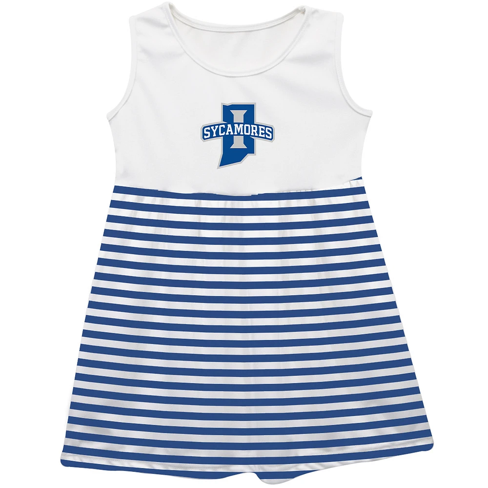 Girls Youth Vive La Fete Royal Indiana State Sycamores Striped Tank Top Dress