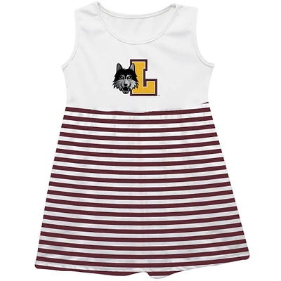 Girls Youth Vive La Fete Maroon Loyola Chicago Ramblers Striped Tank Top Dress