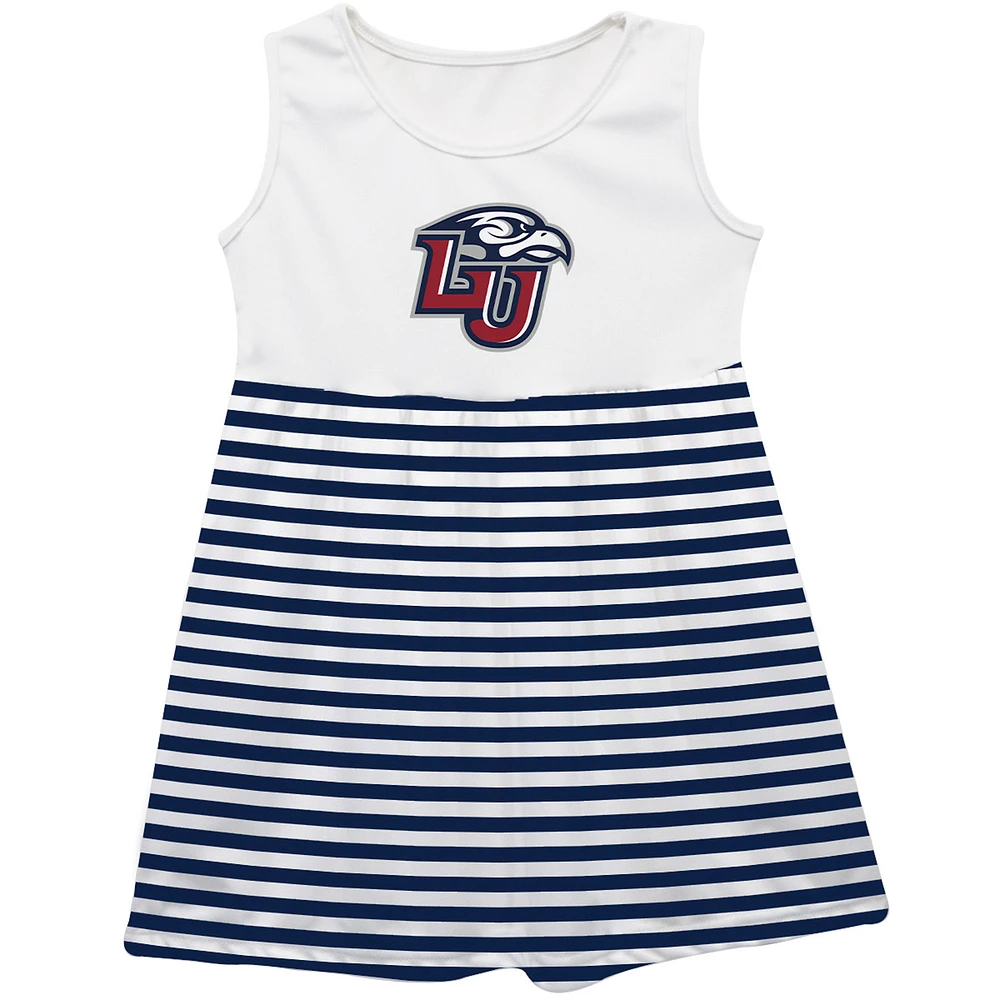 Girls Youth Vive La Fete Navy Liberty Flames Striped Tank Top Dress