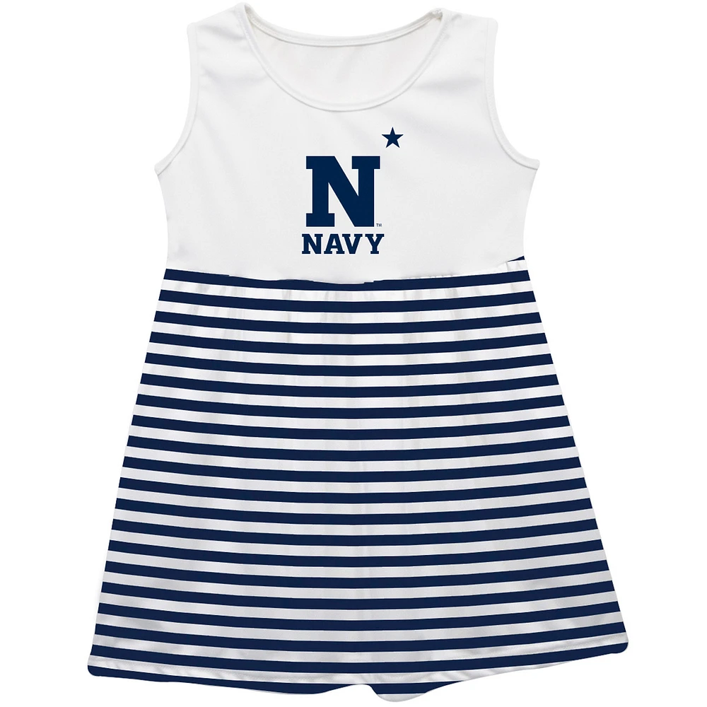Girls Youth Vive La Fete Navy Midshipmen Striped Tank Top Dress