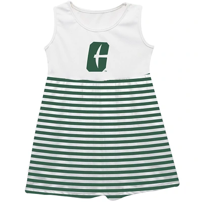 Girls Youth Vive La Fete  Green Charlotte 49ers Striped Tank Top Dress