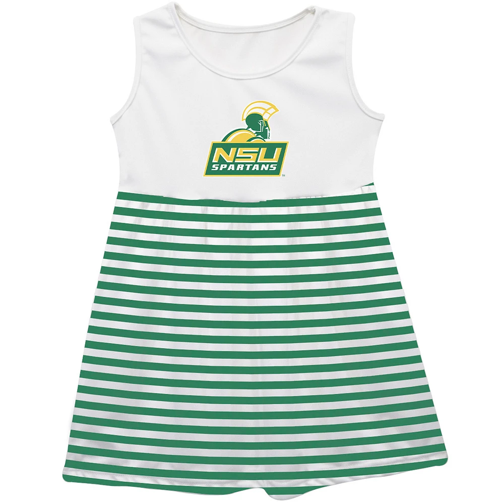 Girls Youth Vive La Fete Green Norfolk State Spartans Striped Tank Top Dress
